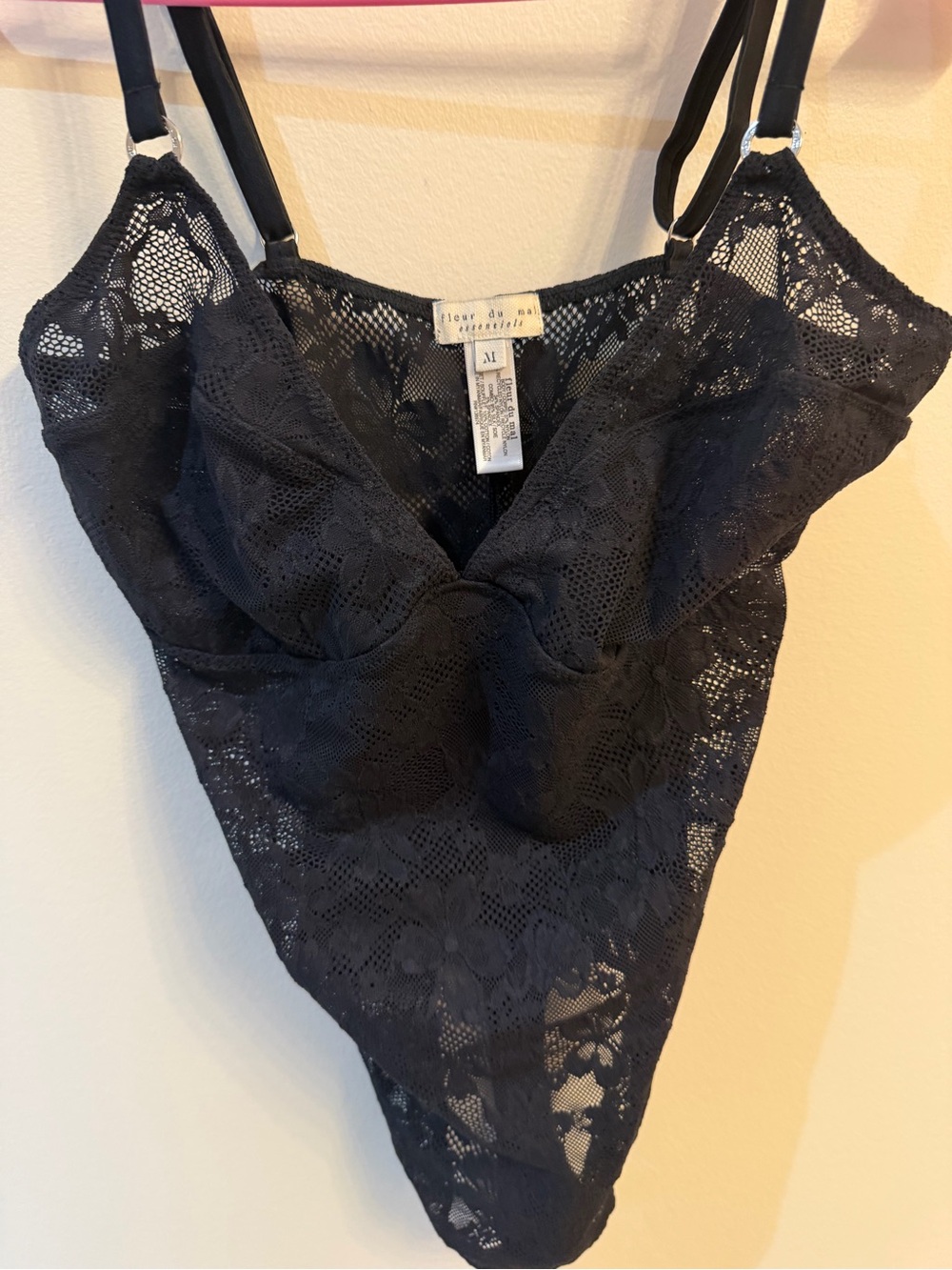 Fleur du Mal Black Lace Bodysuit Never worn size M